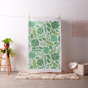 Tropical Green Leafs Muster Stoff