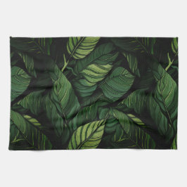 Tropical Green Leaves  Housewarming Gift Geschirrtuch