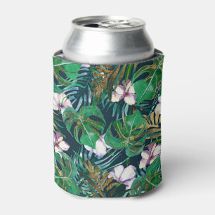 Tropical Green Lilac Gold Monster Blätter Bläserne Dosenkühler