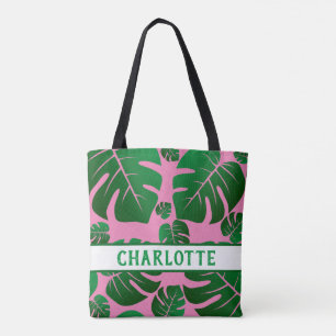 Tropical Green Palm Blätter Personalisiert Tasche