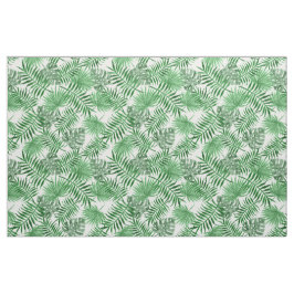Tropical Green Palm Blätter Sommermuster Stoff