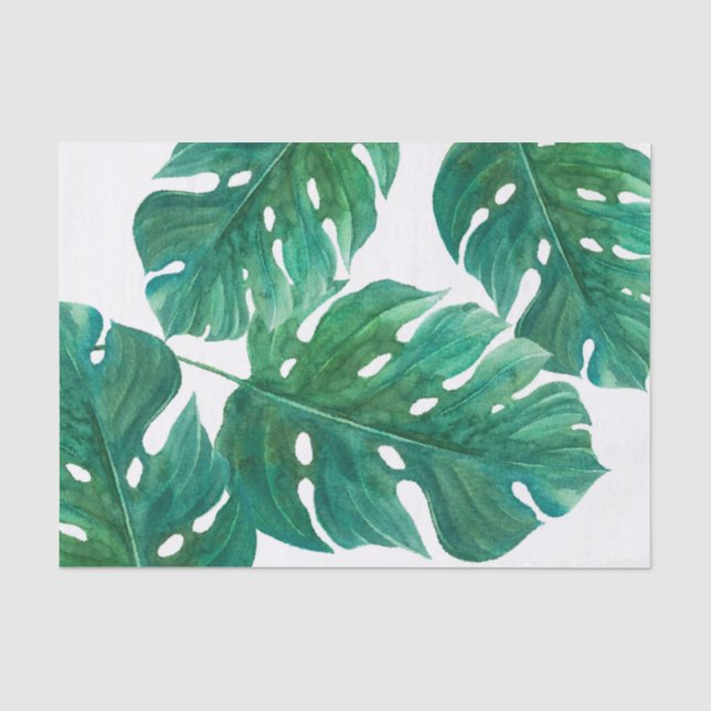 Tropical Green Palm Leaf Hawaiian Summer Wedding Seidenpapier (Vorderseite)