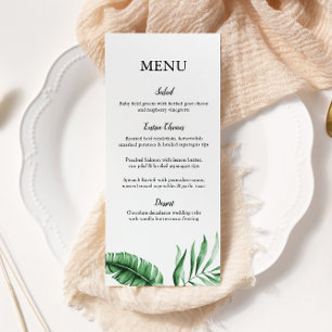 Tropical Green Palm Leaf Mariage/Event Menu