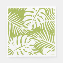 Tropical Green Palm Leaf Paper Napkin
