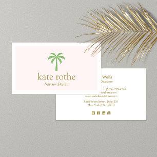 Tropical Green Palm Tree Calling Card Telefonnummerkarte