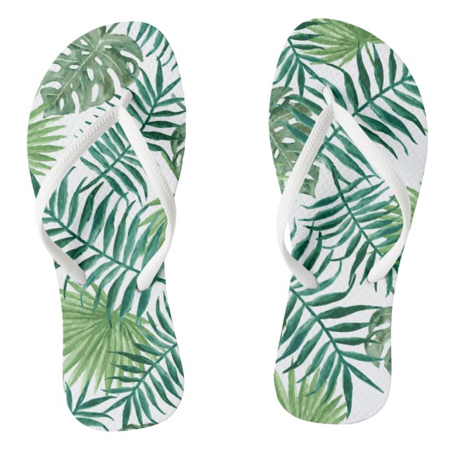 Tropical Green Palms Flip Flops (Fußbett)
