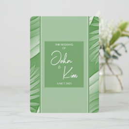 Tropical Green Thema Hochzeit Einladung