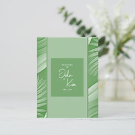 Tropical Green Thema Hochzeit Einladung Postkarte