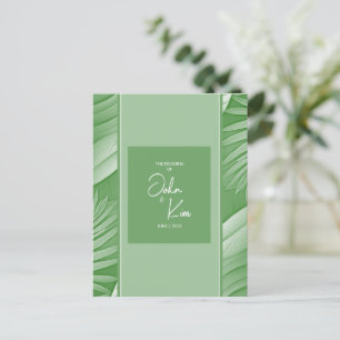 Tropical Green Thema Hochzeit Einladung Postkarte
