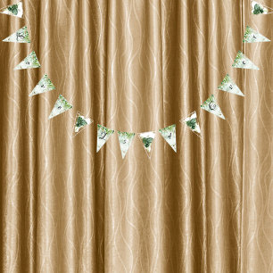 Tropical Green Watercolor Monstera Wedding Décor Wimpelkette