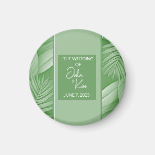 Tropical Green Wedding Magnet