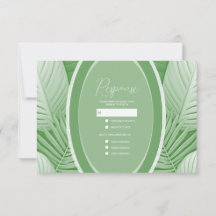 Tropical Green Wedding RSVP Response Card