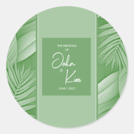 Tropical Green Wedding Sticker