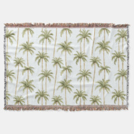 Tropical Green White Palm Trees Decke