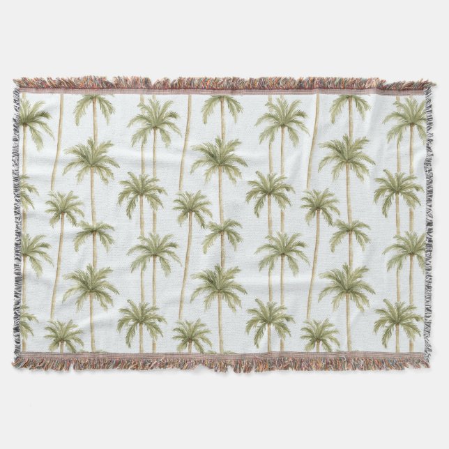 Tropical Green White Palm Trees Decke (Vorderseite)