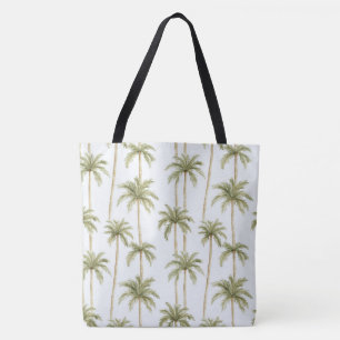 Tropical Green White Palm Trees Tasche