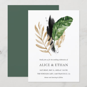 Tropical Greenerity Foliage Wedding Einladung