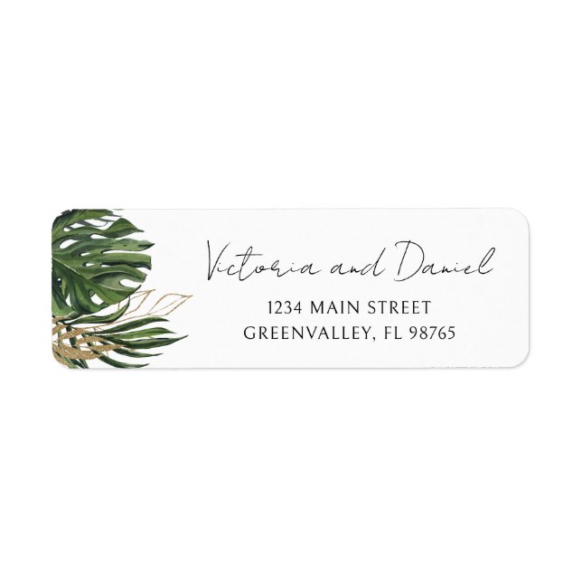 Tropical Greenery Botanical Boho Return Address (Vorne)