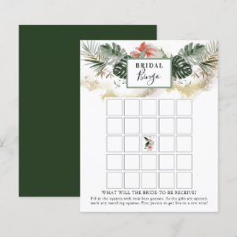 Tropical Greenery Brautparty Bingo Game Card