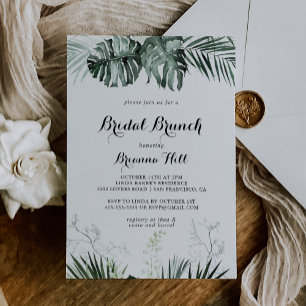 Tropical Greenery Bridal Brunch Brautparty Einladung