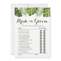 Tropical Greenery Bride oder Groom Spiel bearbeitb