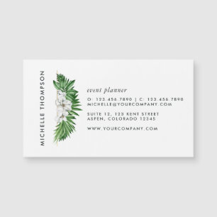 Tropical Greenery Foliage Business Card Magnetkarte