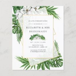 Tropical Greenery Geometric Bridesmaids Luncheon Flyer