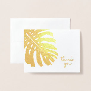 Tropical Greenery Hawaii Monstera Leaf Vielen Dank Folienkarte