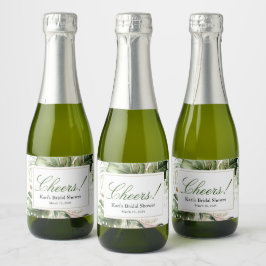 Tropical Greenery Mini Champagne Flasche Etikett