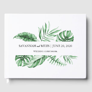 Tropical Greenery Palm Mariage Livre d'invité