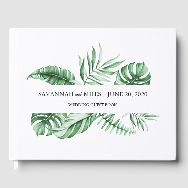 Tropical Greenery Palm Mariage Livre d'invité (Recto)