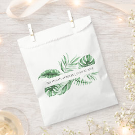 Tropical Greenery Palm Wedding Monogram Fevor Bag Geschenktütchen