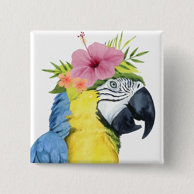 Tropical Halo - Papagei Button (Vorderseite)