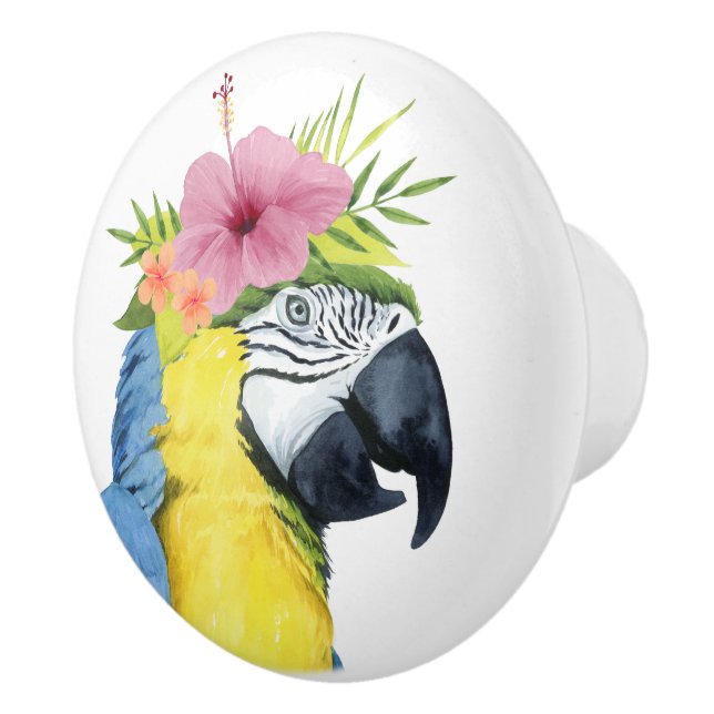 Tropical Halo - Papagei Keramikknauf (Rechts)