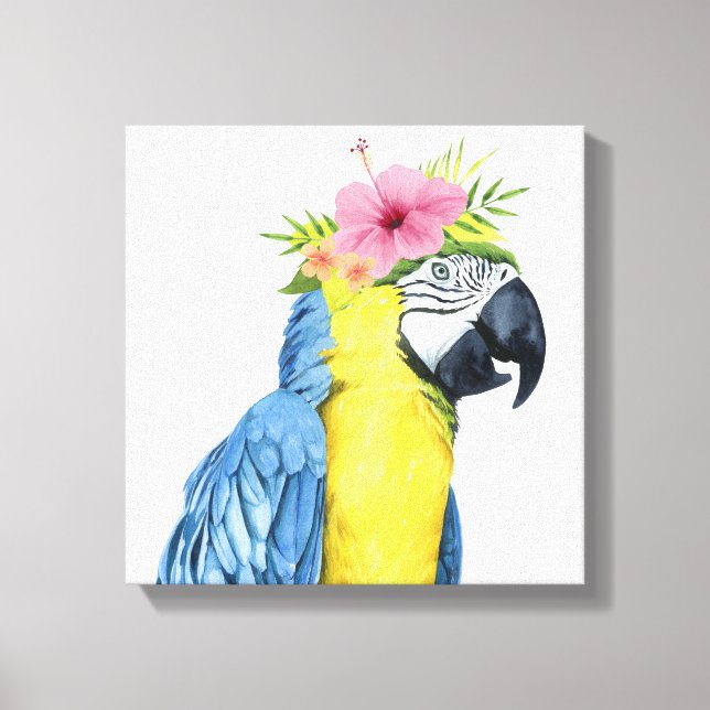 Tropical Halo - Papagei Leinwanddruck (Vorderseite)