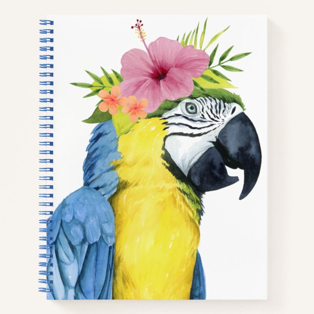 Tropical Halo - Papagei Notizbuch (Vorderseite)