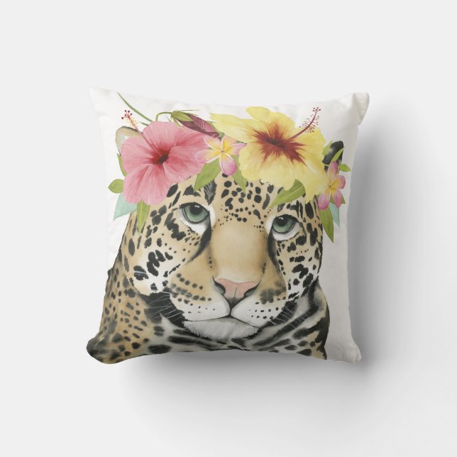 Tropical Halo | Süße Cheetah Kissen (Vorderseite)