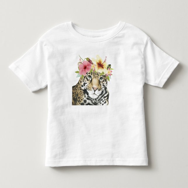 Tropical Halo | Süße Cheetah Kleinkind T-shirt (Vorderseite)