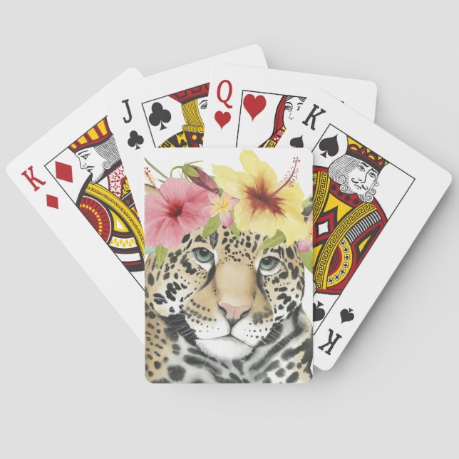 Tropical Halo | Süße Cheetah Spielkarten (Rückseite)