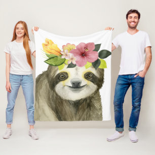 Tropical Halo   Sweet Sloth Fleecedecke
