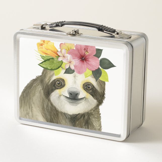 Tropical Halo | Sweet Sloth Metall Brotdose (Vorderseite)
