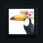 Tropical Halo - Toucan Erinnerungskiste<br><div class="desc">Tropical Halo III" von Grace Popp. Enthält einen Toucan-Vogel mit Blume.</div>