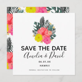 Tropical Hand Drawn Hawaii Script Save the Date