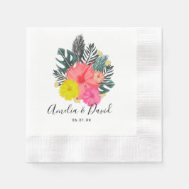 Tropical Hand Drawn Hawaii Script Save the Date Serviette