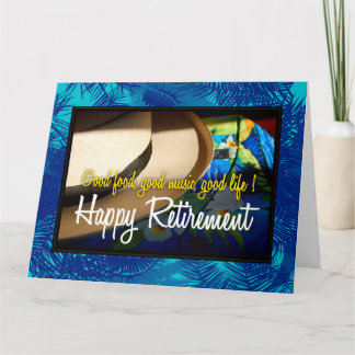 Tropical Happy Retirement in Blue XL Card Karte
