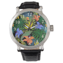 Tropical Hawaii Aloha Blume Graphic Armbanduhr