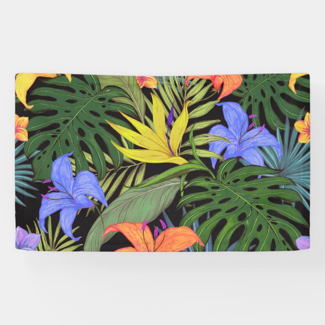 Tropical Hawaii Aloha Blume Graphic Banner (Horizontal)