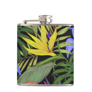 Tropical Hawaii Aloha Blume Graphic Flachmann