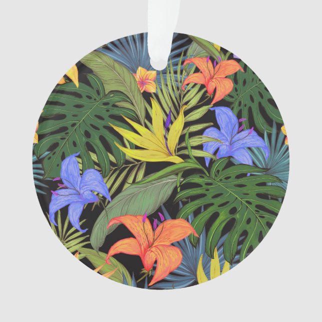 Tropical Hawaii Aloha Blume Graphic Ornament (Vorderseite)