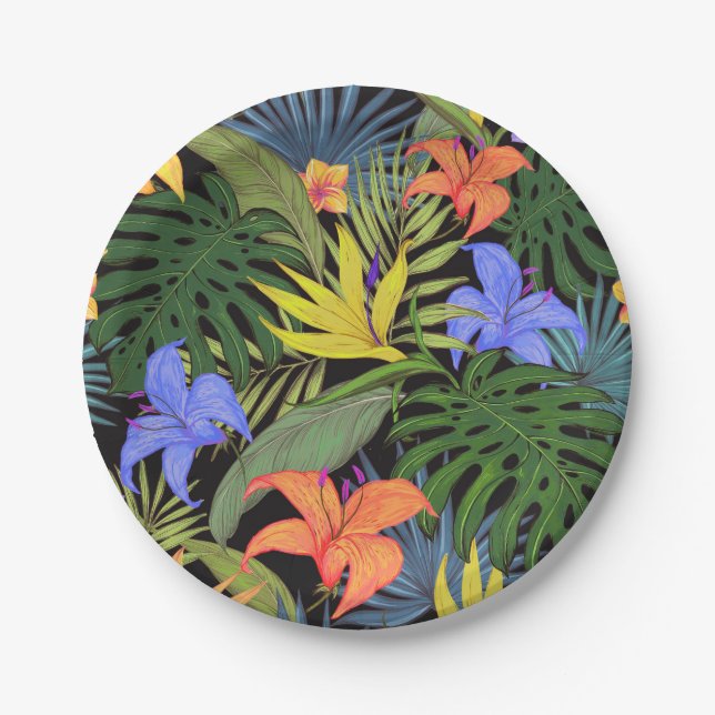 Tropical Hawaii Aloha Blume Graphic Pappteller (Vorderseite)